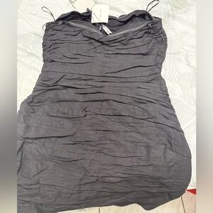 Zara Black Textured Mini Dress